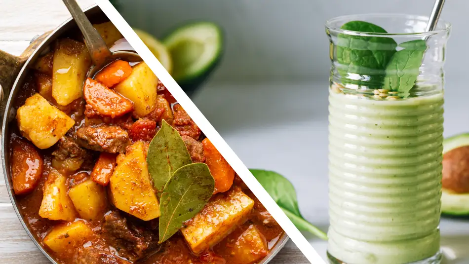 Smoothies proteicos y guisos ligeros con carne para guisar